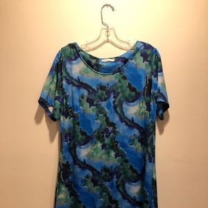 Comfy Blue and Green Dress